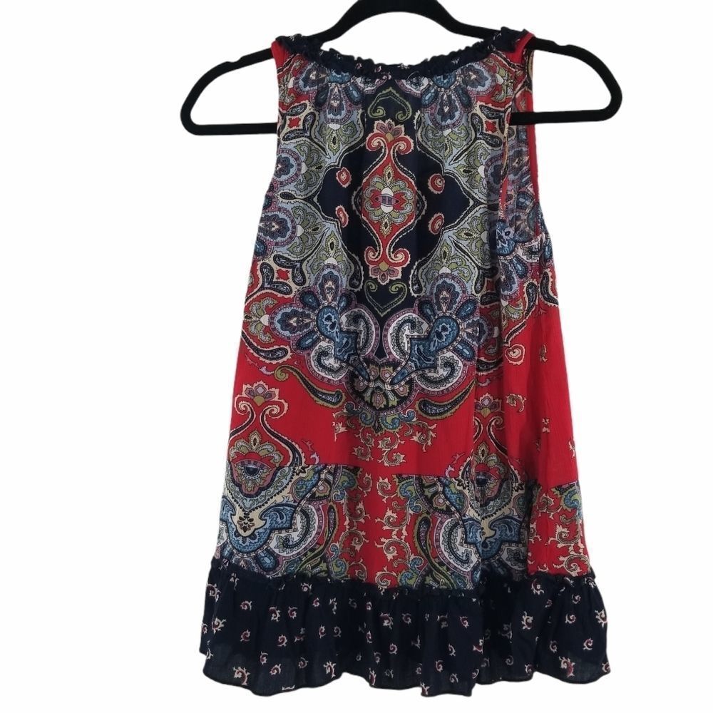 Bila Ruffle Bottom Multi-Print Top Multicolor S - image 4